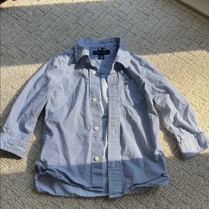 Tommy Hilfiger Boys Blue and white collar Shirt size 2 -3 T